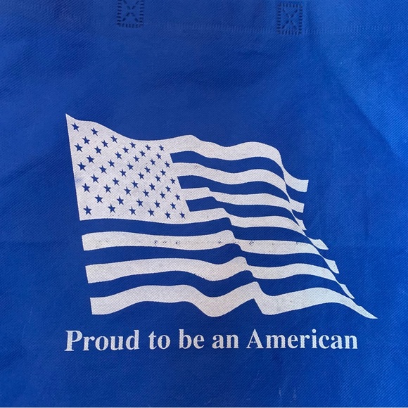 Reusable Grocery Bag Market Tote Shopping Bag American Flag Patriotic - Picture 3 of 5